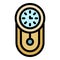 Metronome pendulum clock icon color outline vector