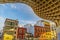 Metropol Parasol wooden structure with Seville city skyline in the old quarter of Seville in Spain