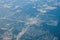 Metropolis Area of Houston, Texas Suburbs from Above in an Airplane