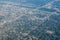 Metropolis Area of Houston, Texas Suburbs from Above in an Airplane