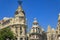 Metropolis and Edificio Grassy or the Rolex building, most beautiful buildings on Gran Via shopping street Madrid, Spain