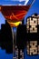 Metropolis Manhattan cocktail in city skyline setting