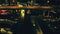 Metropolis night subway road transportation close up aerial view. Manila downtown streets, highways
