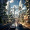 Metropolis of Tomorrow: Futuristic City with Flying Drones