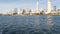 Metropolis urban skyline, highrise skyscrapers of city downtown, San Diego Bay, California USA. Waterfront buildings near pacific