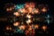Metropolitan Splendor: New Years Eve Firework Show in Cityscape Reflection
