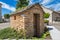 MEURSAULT, BURGUNDY, FRANCE - JULY 9, 2020: Wine cabana in Meursault, Burgundy, France