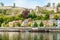 Meuse river and Citadel of Namur fortress on the hill, Namur, Wallonia, Belgium