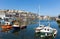 Mevagissey Cornwall England colourful boats in the harbour