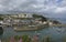 Mevagissey Harbour and View of St. Austell Beach in Cornwall
