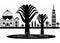 Mexicali, Baja California, Mexico. Black & White City Logo. Generative AI.