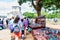 Mexican artisans selling souvenirs at historic Chichen Itza, Mexico