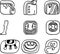 Mexican, aztec or maya motifs, glyphs