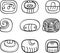 Mexican, aztec or maya motifs, glyphs