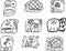 Mexican, aztec or maya motifs, glyphs