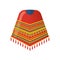Mexican beautiful patterned cape on the shoulders, poncho. Traditional clothes.