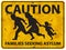 Mexican Border Family Running Asylum Sign Caution