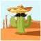 Mexican cactus in the desert