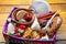 Mexican candies on wooden background