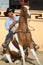 Mexican charros horseman on sitting horse, TX, US