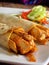 Mexican chicken burritos