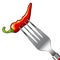 Mexican chili pepper and fork