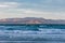 Mexican coastal seaside landscape, island in background