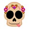 Mexican colored floral skull