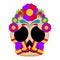 Mexican colored floral skull