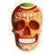 Mexican colorful skull icon, cartoon style