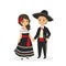 Mexican Couple Wearing Traditional Dress Vector