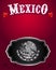 Mexican cowboy belt buckle vector design