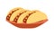 Mexican cuisine dishes vector illustration. Local food emblem. Demonstration of serving tacos