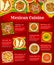 Mexican cuisine food menu, restaurant lunch poster