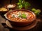 Mexican cuisine pozole on rustic background