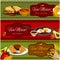 Mexican cuisine restaurant banner set design