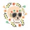 Mexican Day of the Dead sugar skulls. Cute and modern flat vector illustration.
