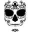 Mexican death mask La Catrina for santa muerte - day of the dead holiday, feast. Black and White