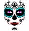 Mexican death mask La Catrina for santa muerte - day of the dead holiday, feast. And for halloween.