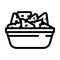 mexican dish potato snack line icon vector illustration