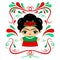 Mexican Doll with decorative background vector illustration