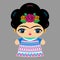 Mexican Doll vector illustration, Mexico traditional style doll.