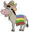 Mexican donkey with sombrero