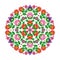 Mexican ethnic motive with circle style Floral pattern