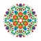 Mexican ethnic motive with circle style Floral pattern