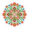 Mexican ethnic motive with circle style Floral pattern