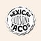 Mexican fast food tacos badge of fastfood cafe or restaurant. Mexico cuisine taco logo. Latin American dish logotype