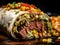 Mexican Feast: Overhead View of a Delectable Burrito Platter on Aztec Cloth