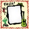 Mexican fiesta frame with sombrero\'s, cactus, chili\'s and guitar