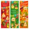 Mexican fiesta party banners with food characters